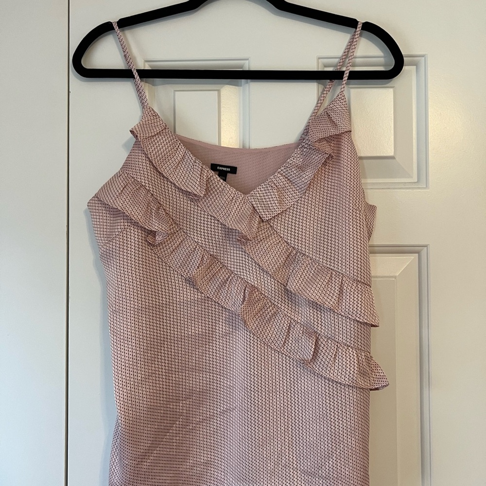 Express Pink Gingham Ruffle Camisole